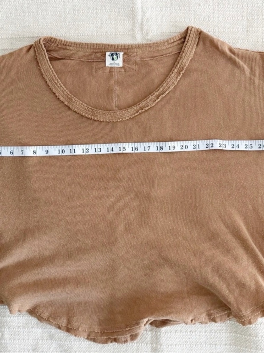 Free People ~ Dark Tan ~ Long Sleeved ~ Comfy ~ Top ~ w/ Thumb Holes - Picture 7 of 9